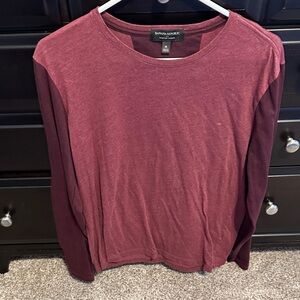 Banana Republic Maroon Crewneck Long Sleeve Tee